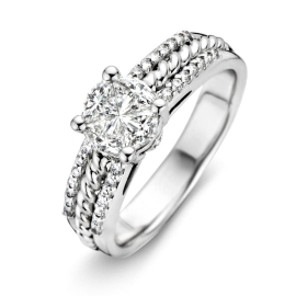 Ring witgoud briljant 0.88 crt.