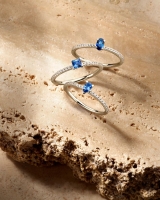 Ring witgoud briljant saffier