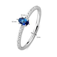 Ring witgoud briljant saffier