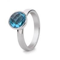 Ring zilver blauw topaas