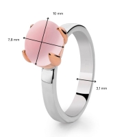 Ring zilvergoud rozenkwarts