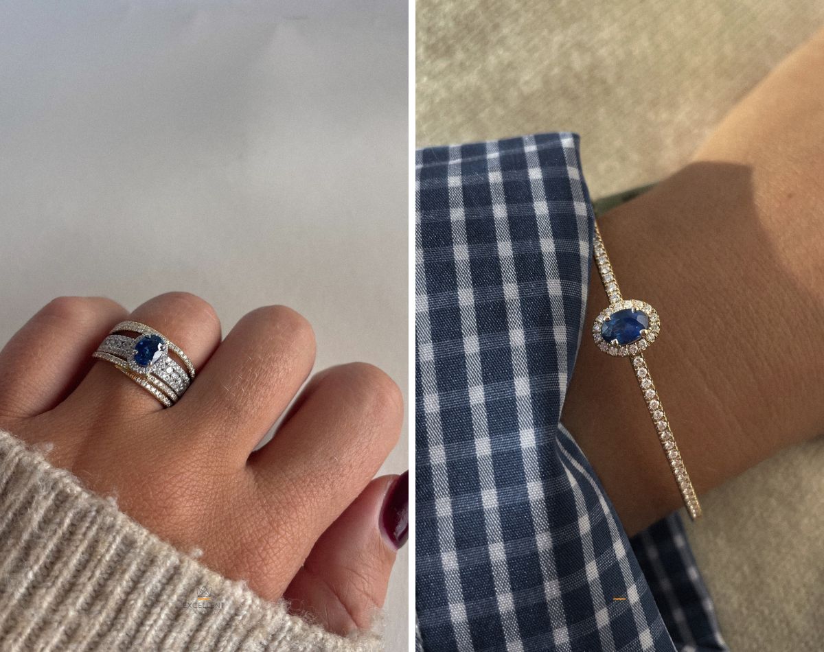 Sieraden met blauwe saffier