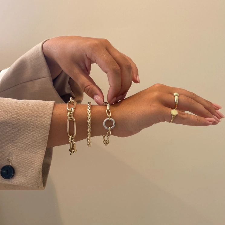 Gouden schakelarmband