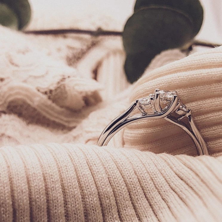 Driesteens ring diamant