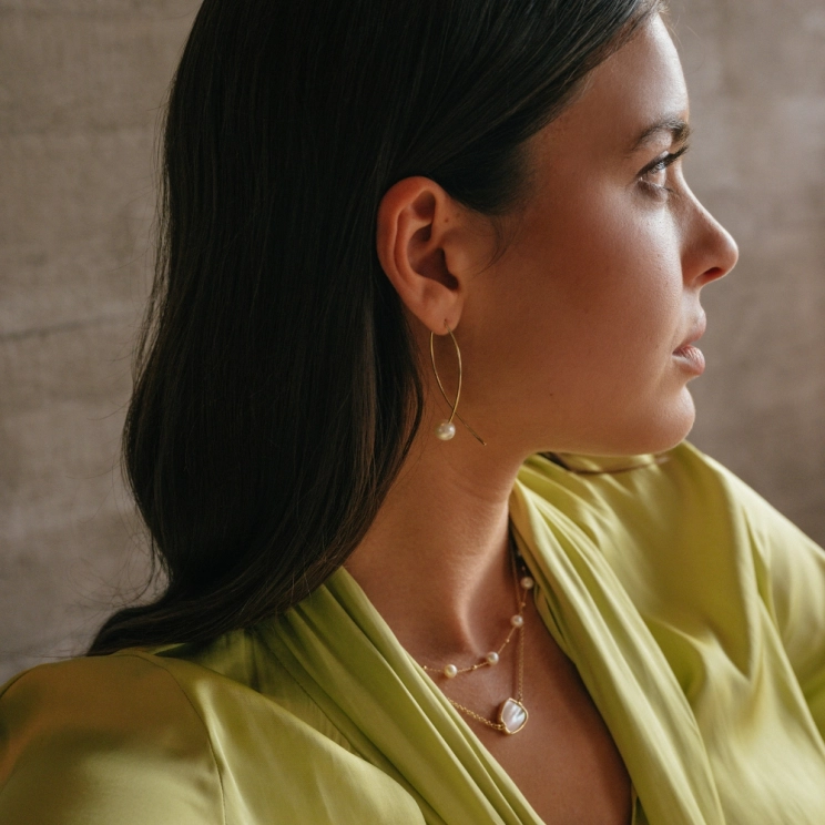 Oorstekers geelgoud parel